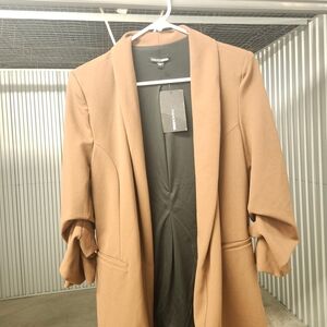 Fashion Nova Tan Blazer Elegant Suit Jacket